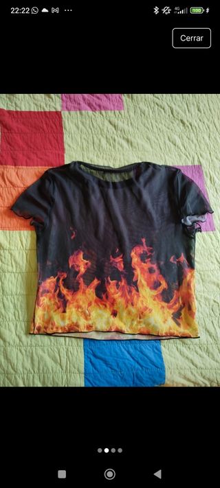 Camiseta transparente Bershka fuego