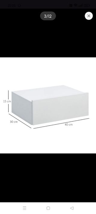 Mesita flotante blanca de madera