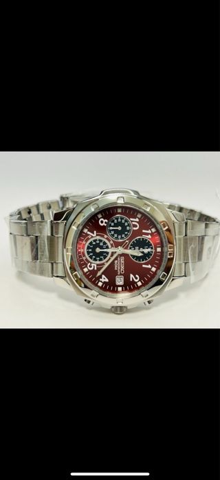 Reloj Seiko Chronograph Acero Inoxidable Rojo