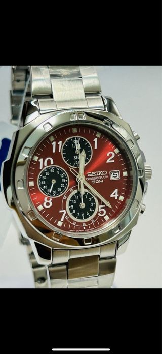 Reloj Seiko Chronograph Acero Inoxidable Rojo