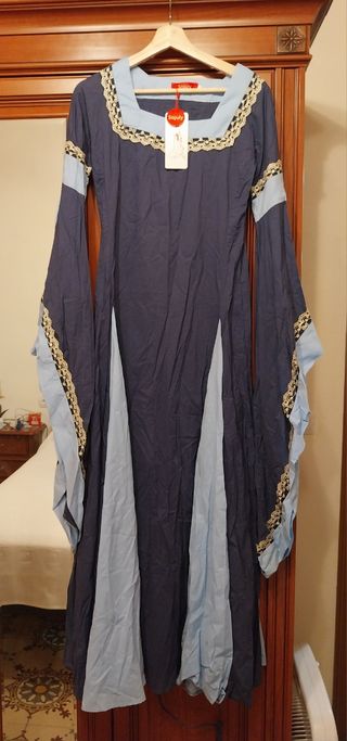 Vestido Medieval Mujer Talla M Azul nuevo