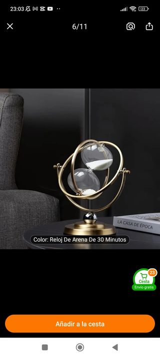 Reloj de arena giratorio 30 minutos