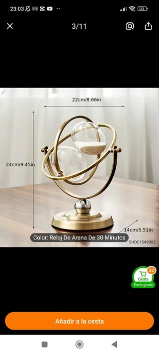 Reloj de arena giratorio 30 minutos