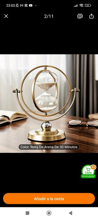 Reloj de arena giratorio 30 minutos