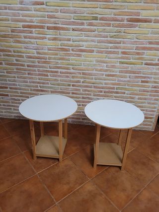 2 Mesitas de Camilla Básicas Madera