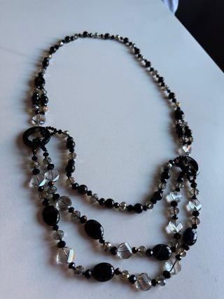 Collana pietre nere lucide