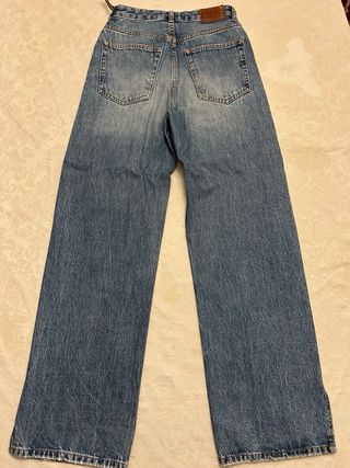 Pantalón vaquero ancho Pull&Bear azul