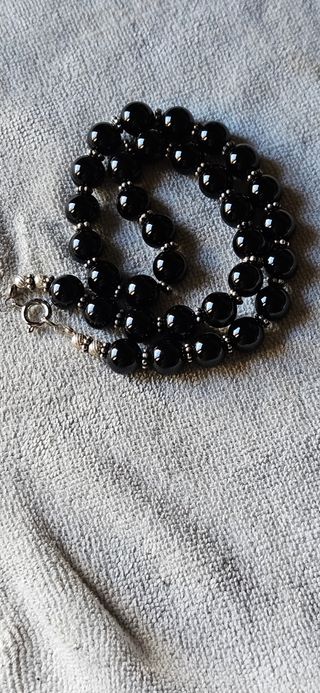 Collana Onice Nera e Argento