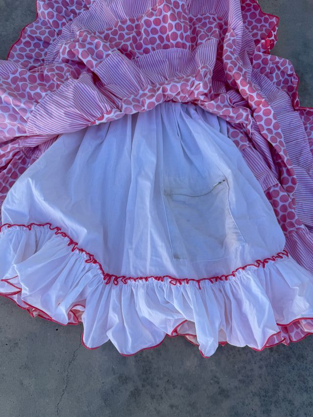 Vestido Flamenca coral y Blanco