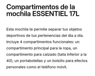(P.V.P.8€)Mochila Deportiva Kipsta Essential Negra