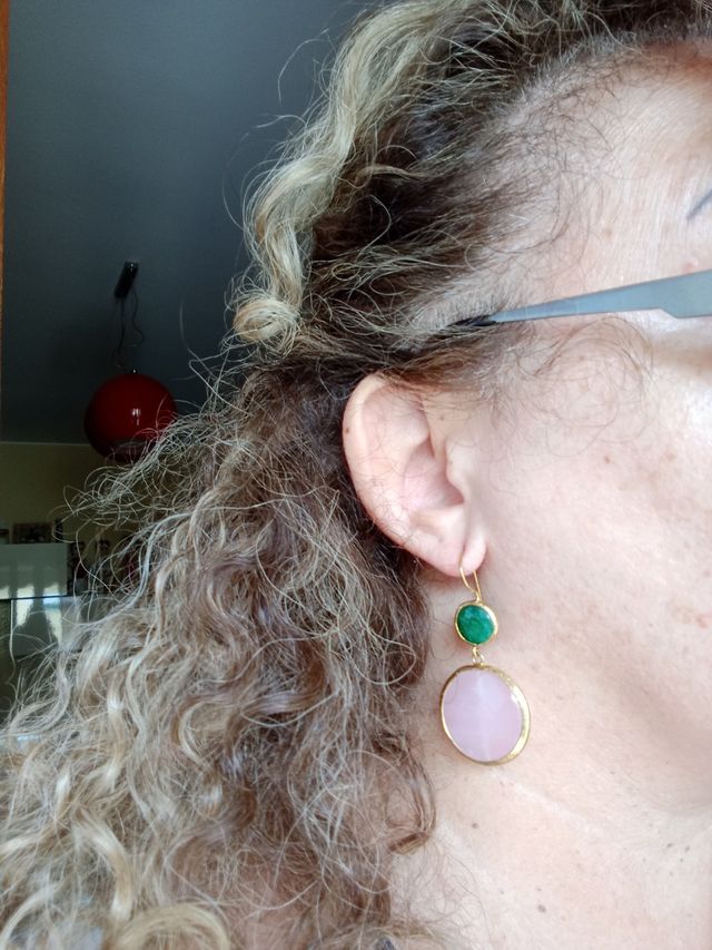 Orecchini Happy Stones pietre Apatite e Rose Quart