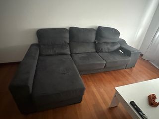 Sofá Cheslong Cama + Mesa Centro