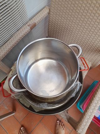 Olla grande acero inoxidable con tapa