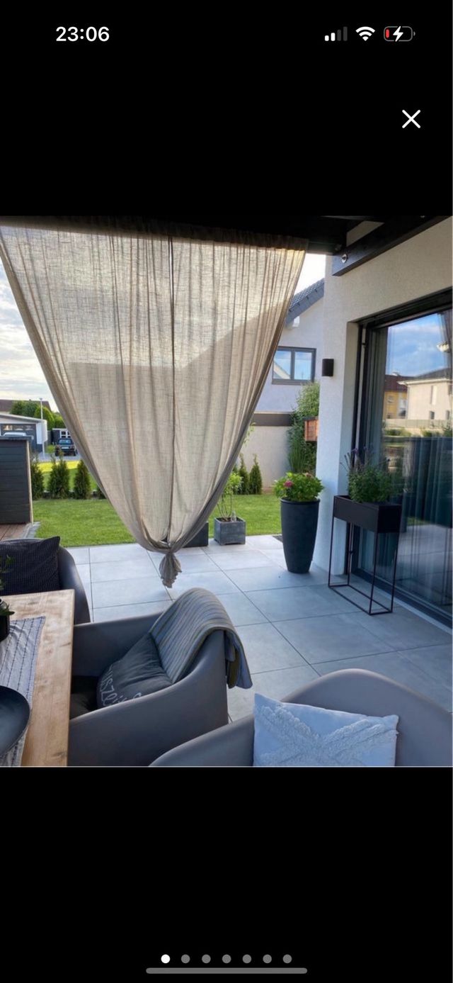 4 Cortinas Lino Beige Exterior/Interior UV