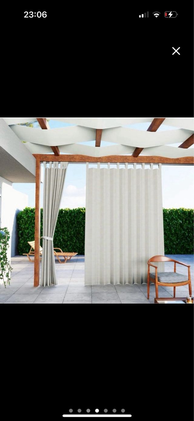 4 Cortinas Lino Beige Exterior/Interior UV