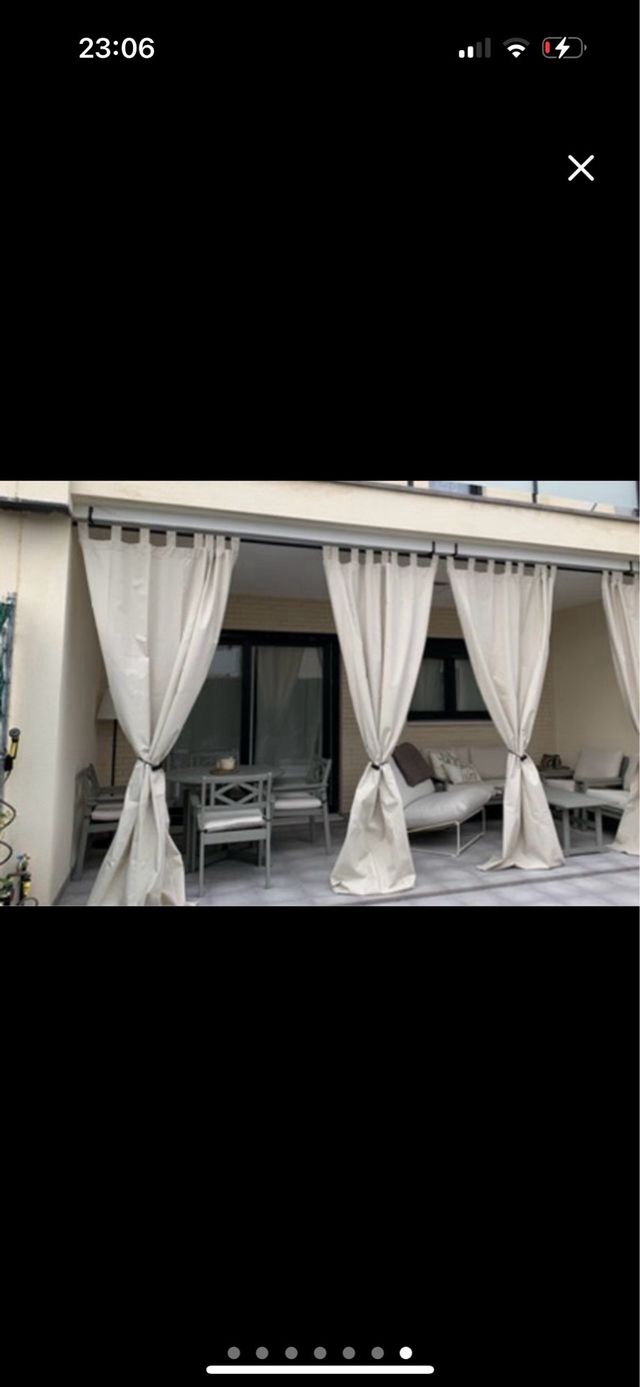 4 Cortinas Lino Beige Exterior/Interior UV