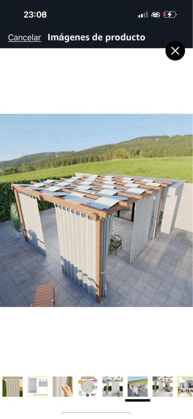 4 Cortinas Lino Beige Exterior/Interior UV