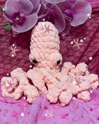 Peluche polpo rosa