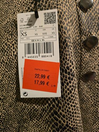 Pantalón efecto piel serpiente talla XS