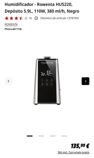 Humidificador Rowenta HU5220 Negro
