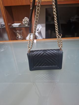 Borsa Marcellis nera con tracolla a catena