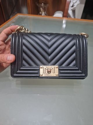 Borsa Marcellis nera con tracolla a catena