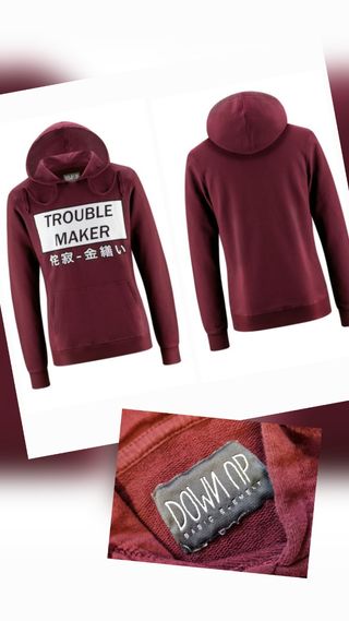 Felpa Down Up bordeaux Trouble Maker