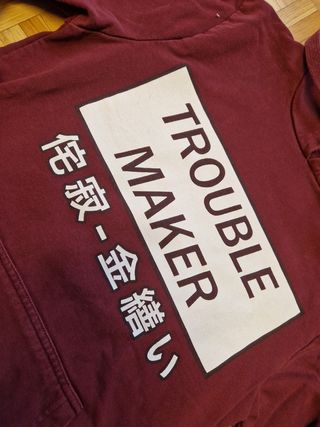 Felpa Down Up bordeaux Trouble Maker