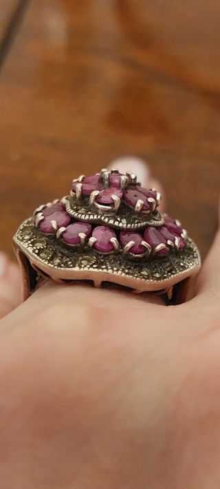 Anello Argento e Rubini