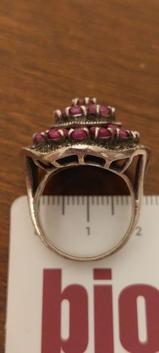 Anello Argento e Rubini