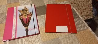 Cartelline con elastico rosa e rosso