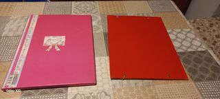 Cartelline con elastico rosa e rosso