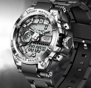 Reloj de Cuarzo FMOD Analógico-Digital (Hora Dual)