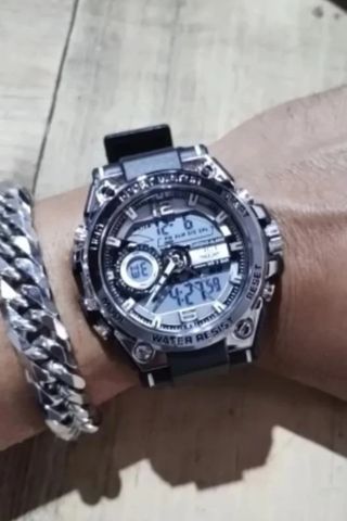 Reloj de Cuarzo FMOD Analógico-Digital (Hora Dual)