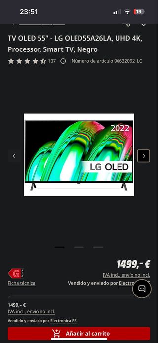 TV LG OLED 55 4K HDR10 PRO SMART 55A26LA