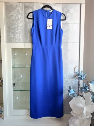 Vestido Zara Azul Eléctrico Talla S Sin Estrenar
