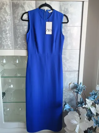 Vestido Zara Azul Eléctrico Talla S Sin Estrenar