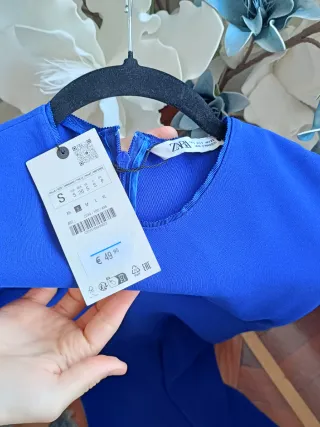 Vestido Zara Azul Eléctrico Talla S Sin Estrenar