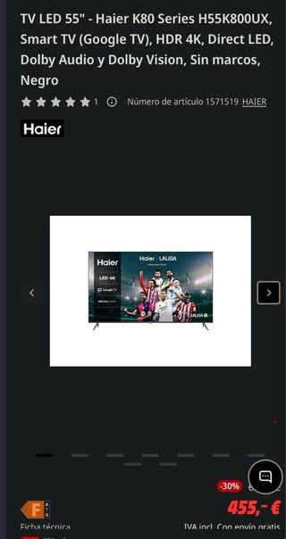 TV Haier 55 LED 4K UHD Smart TV