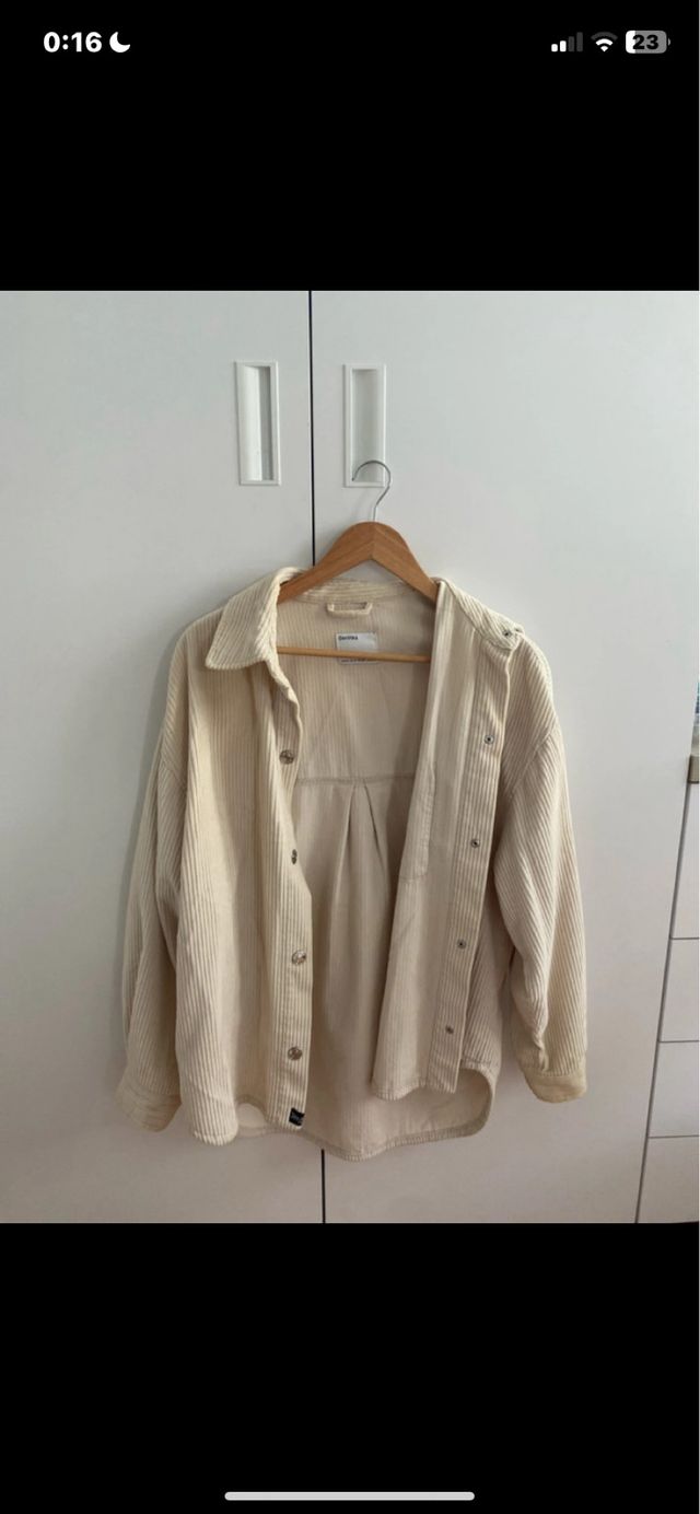 Sobrecamisa de pana beige