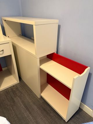 Mueble Zapatero Beige y Rojo