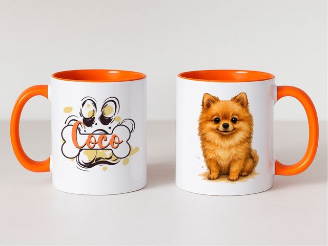Taza personalizada con diseño de perro y nombre