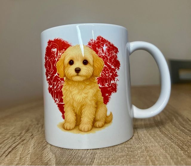 Taza personalizada con diseño de perro y nombre
