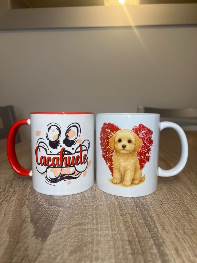 Taza personalizada con diseño de perro y nombre