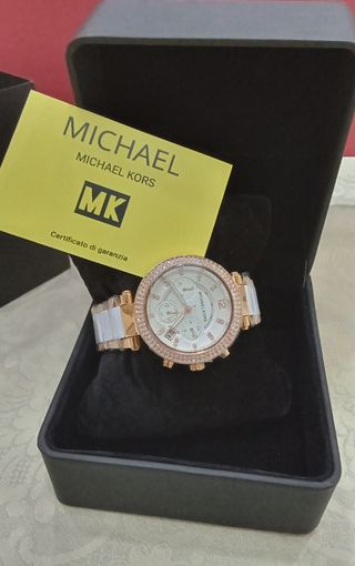 Orologio Michael Kors ramato e bianco da donna