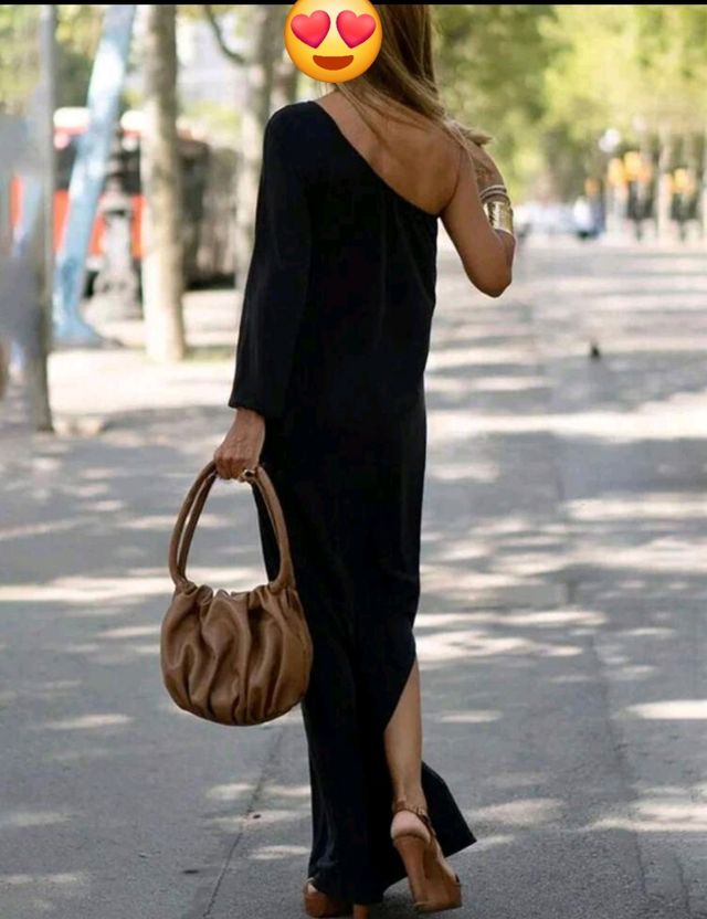 Abito monospalla nero