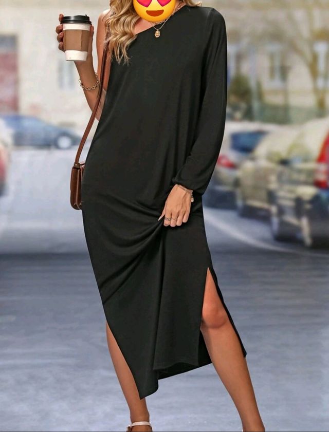 Abito monospalla nero