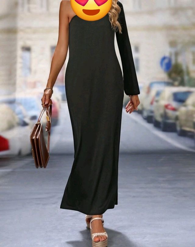 Abito monospalla nero