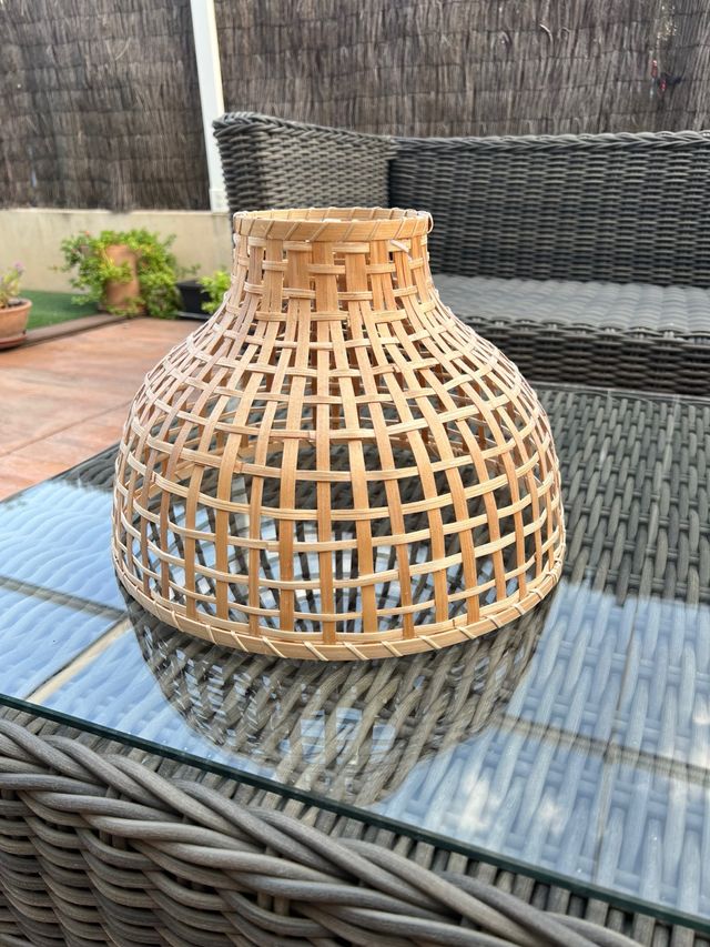 Pantalla Lámpara Bambú Ikea