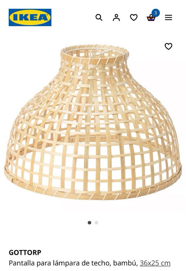 Pantalla Lámpara Bambú Ikea